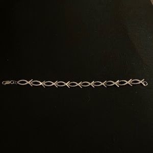 Sterling silver fish bracelet